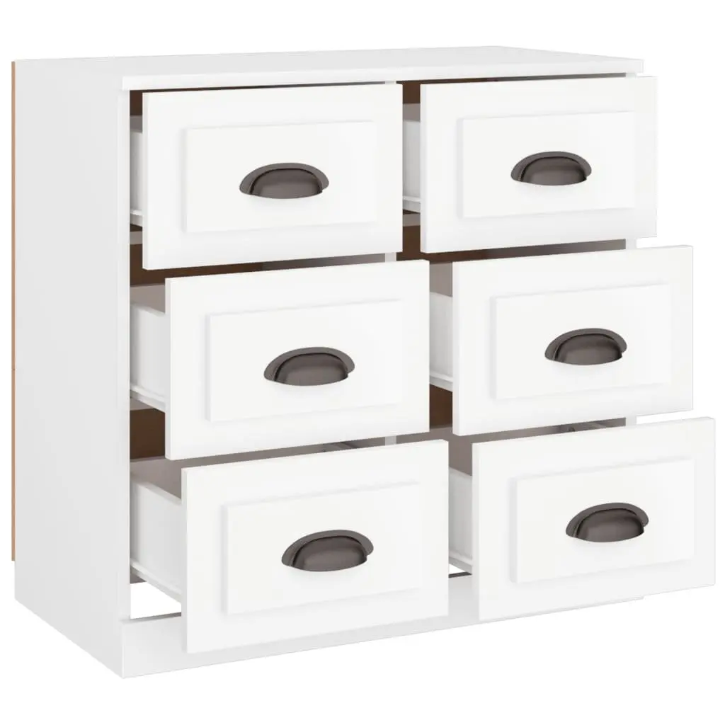 White Sideboard Storage Cabinet Engineered Wood Buffet Living Room Furniture