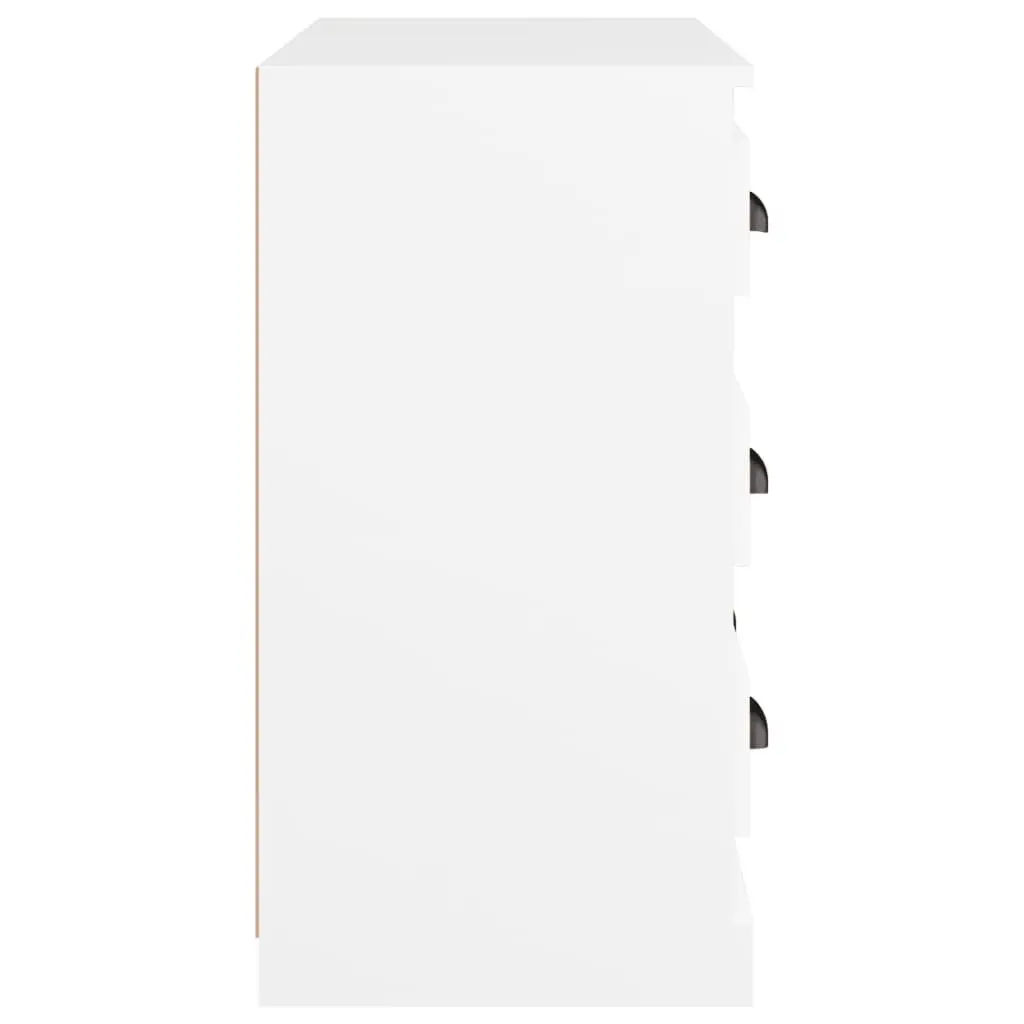 White Sideboard Storage Cabinet Engineered Wood Buffet Living Room Furniture