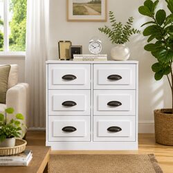 Stylish White Sideboard Storage Cabinet in High Gloss Finish