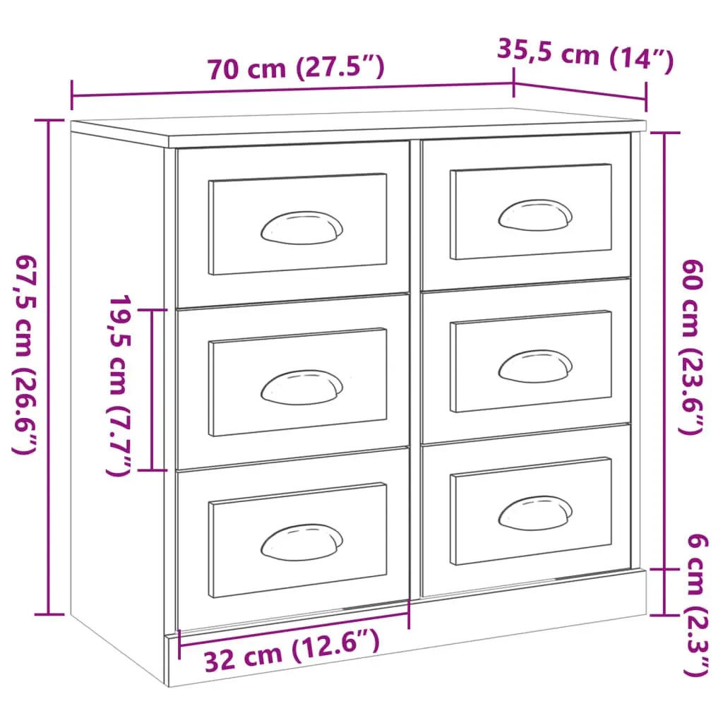 White Sideboard Storage Cabinet in High Gloss Finish