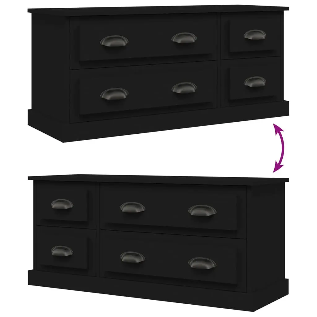 TV Cabinet Engineered Wood 100x35.5x45 cm Black