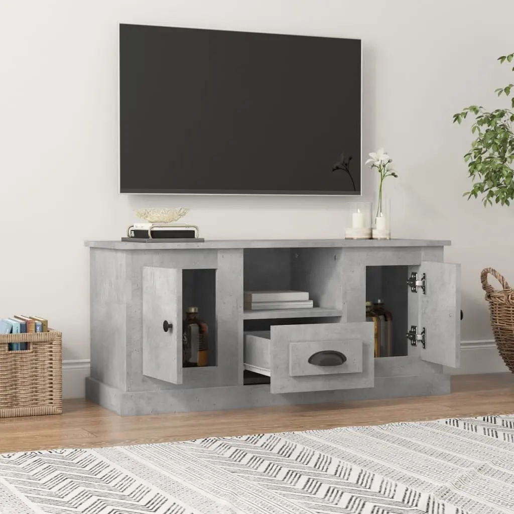 Grey Engineered Wood TV Cabinet with Storage