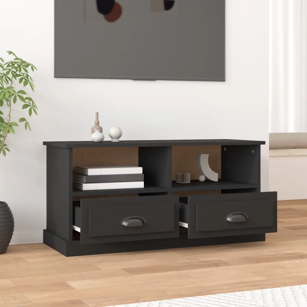 TV Cabinet Engineered Wood 93 x 35.5 x 45 cm Black