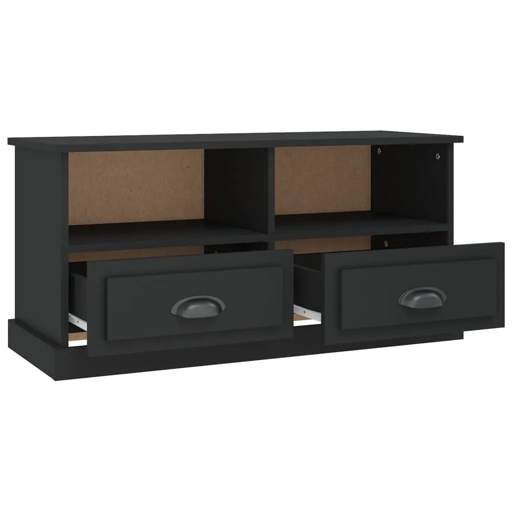 TV Cabinet Engineered Wood 93 x 35.5 x 45 cm Black