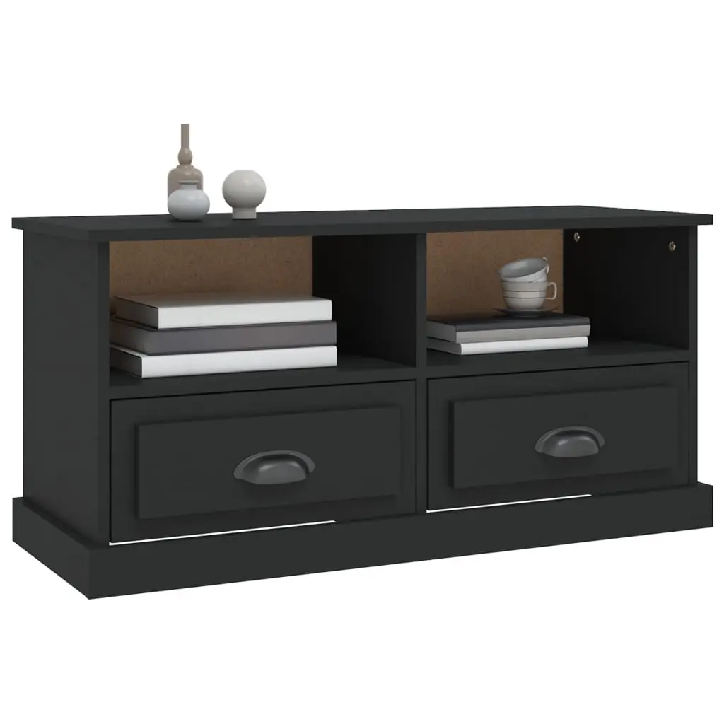 TV Cabinet Engineered Wood 93 x 35.5 x 45 cm Black