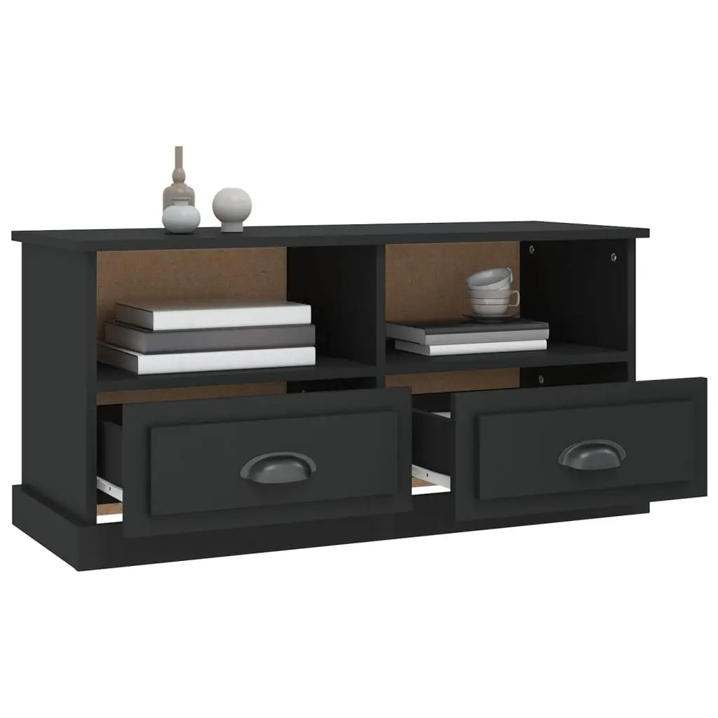 TV Cabinet Engineered Wood 93 x 35.5 x 45 cm Black