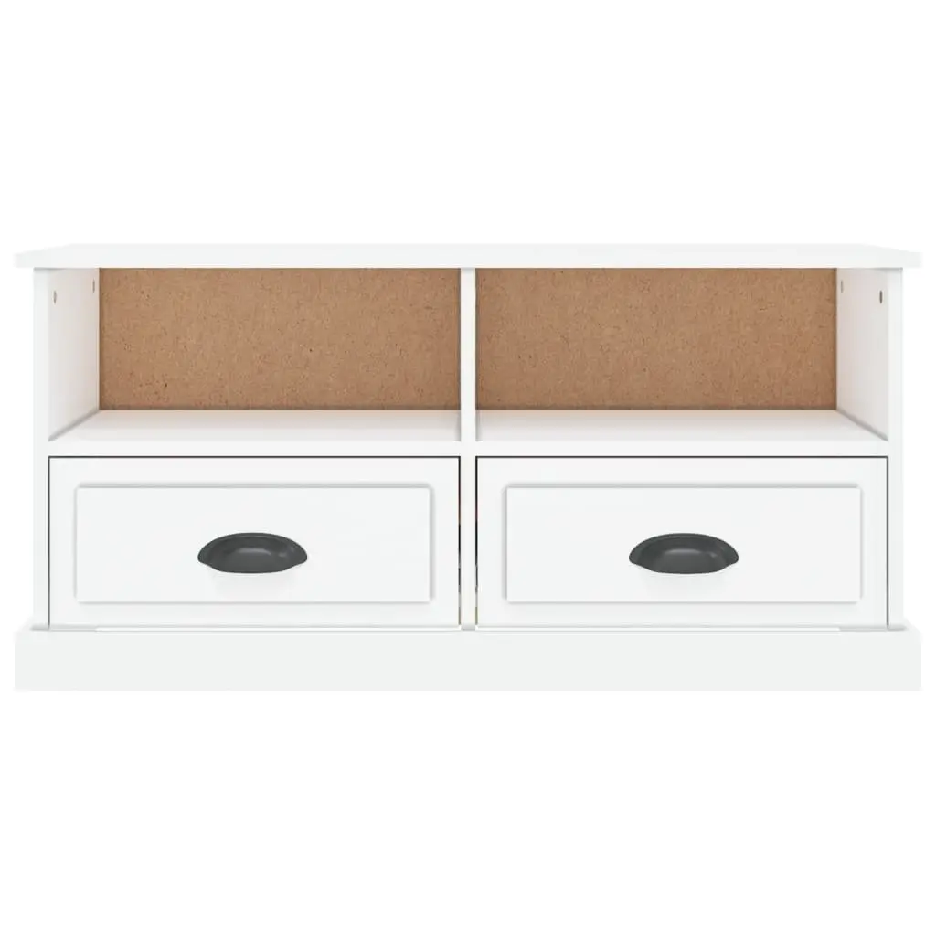 High Gloss White Engineered Wood TV Cabinet with Drawers