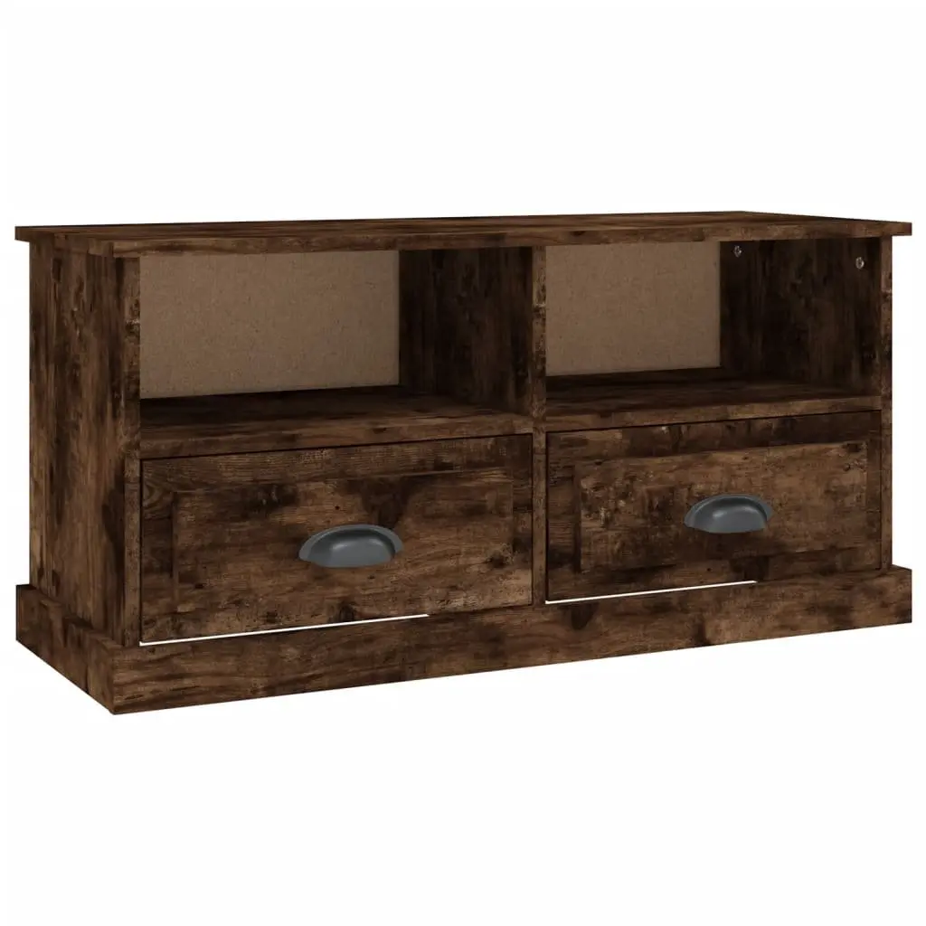 Brown Engineered Wood TV Cabinet with Storage Drawers