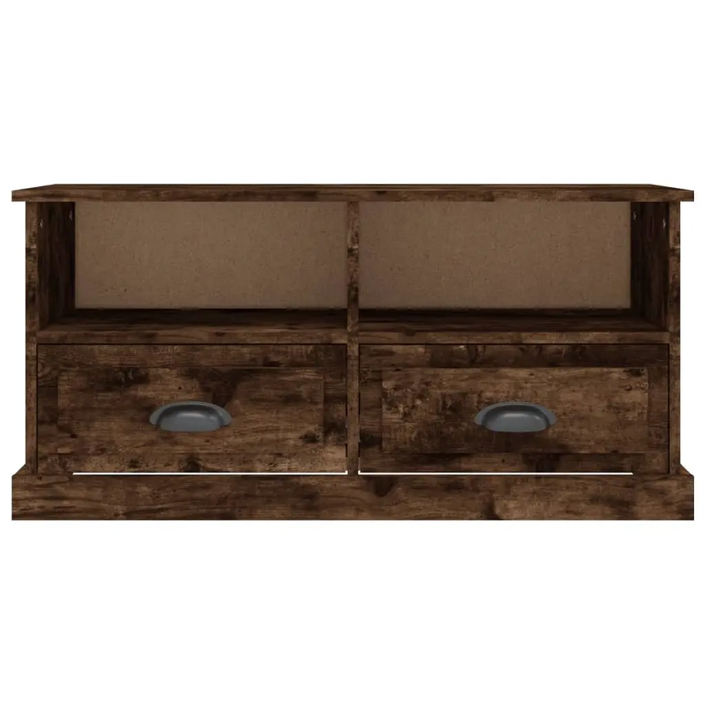 Brown Engineered Wood TV Cabinet with Storage Drawers