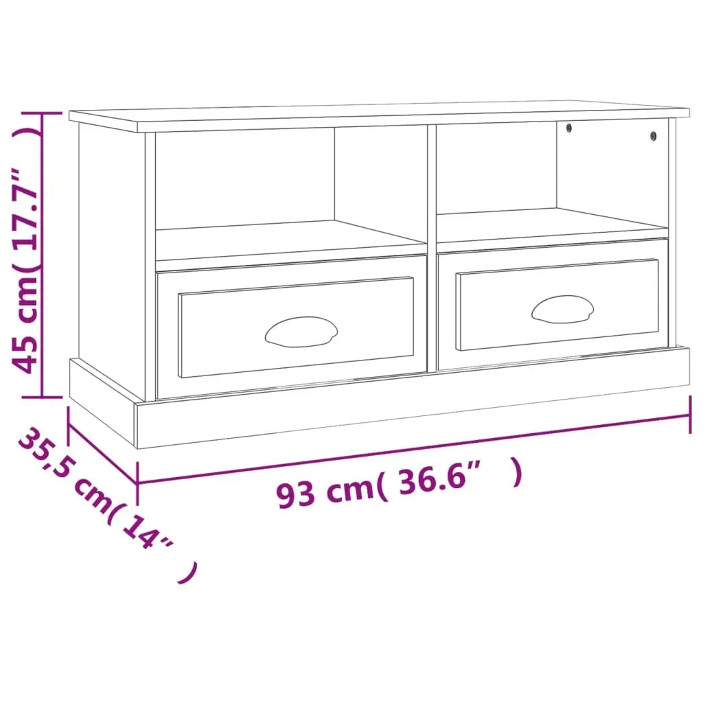Brown Engineered Wood TV Cabinet with Storage Drawers