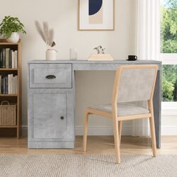 Stylish Grey Desk with Drawer Storage for Modern Workspaces
