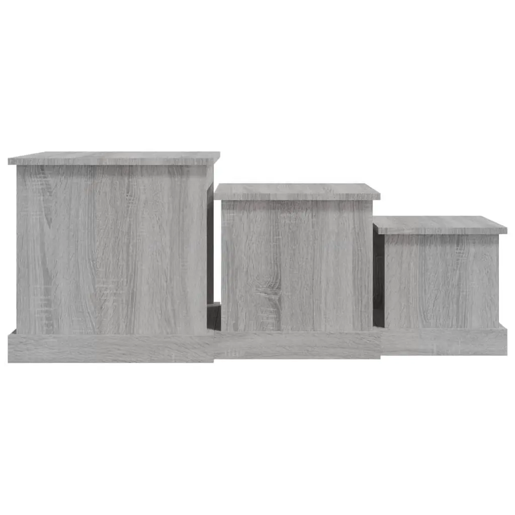 3 Piece Grey Sonoma Engineered Wood Coffee Table Set