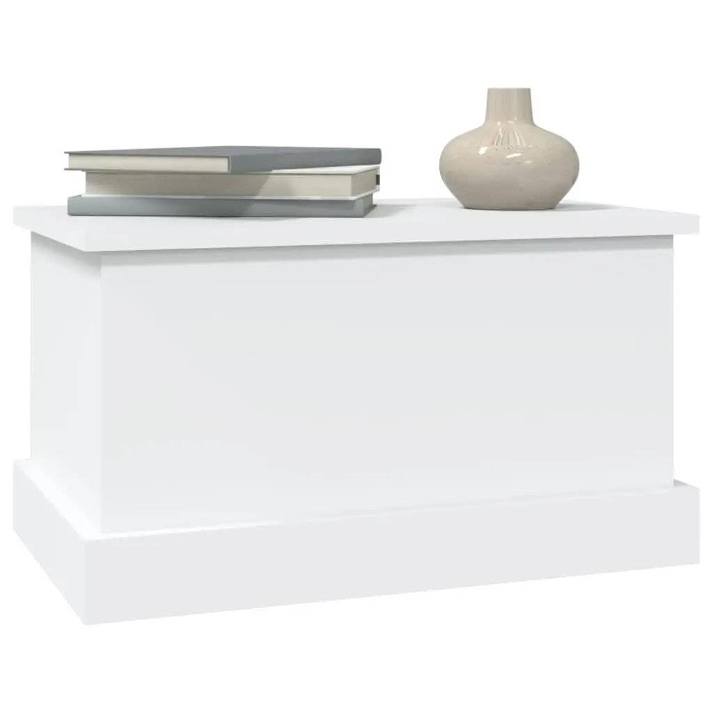 White Storage Box 50x30x28 cm Engineered Wood