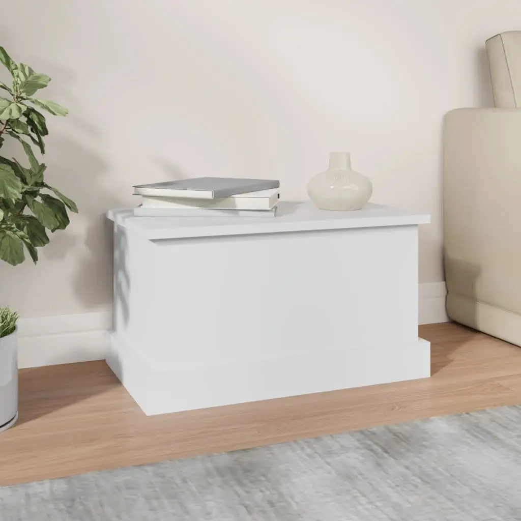 White Storage Box 50x30x28 cm Engineered Wood