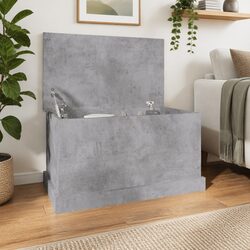Grey Storage Box 70x40x38 cm - Engineered Wood Chest