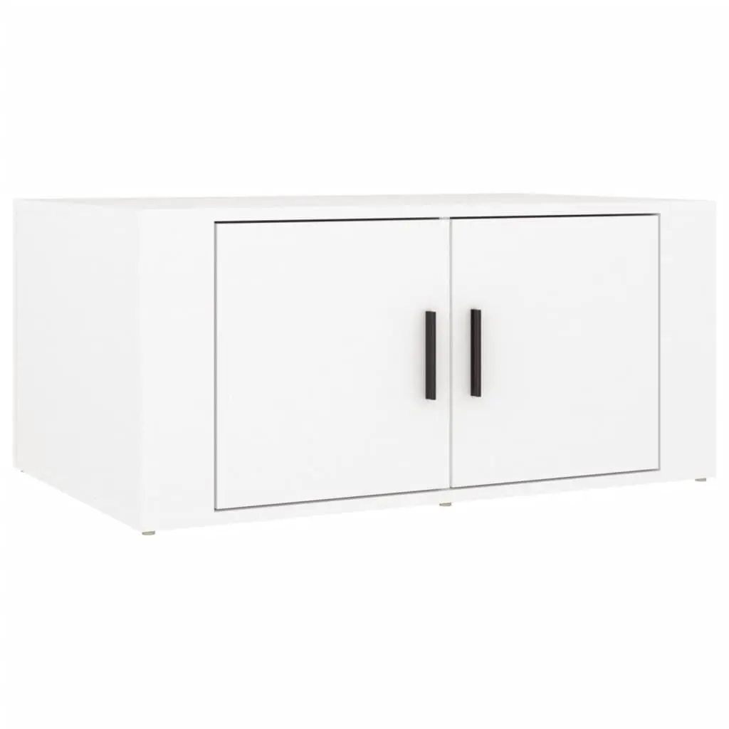 White Coffee Table 80x50x36cm with Storage