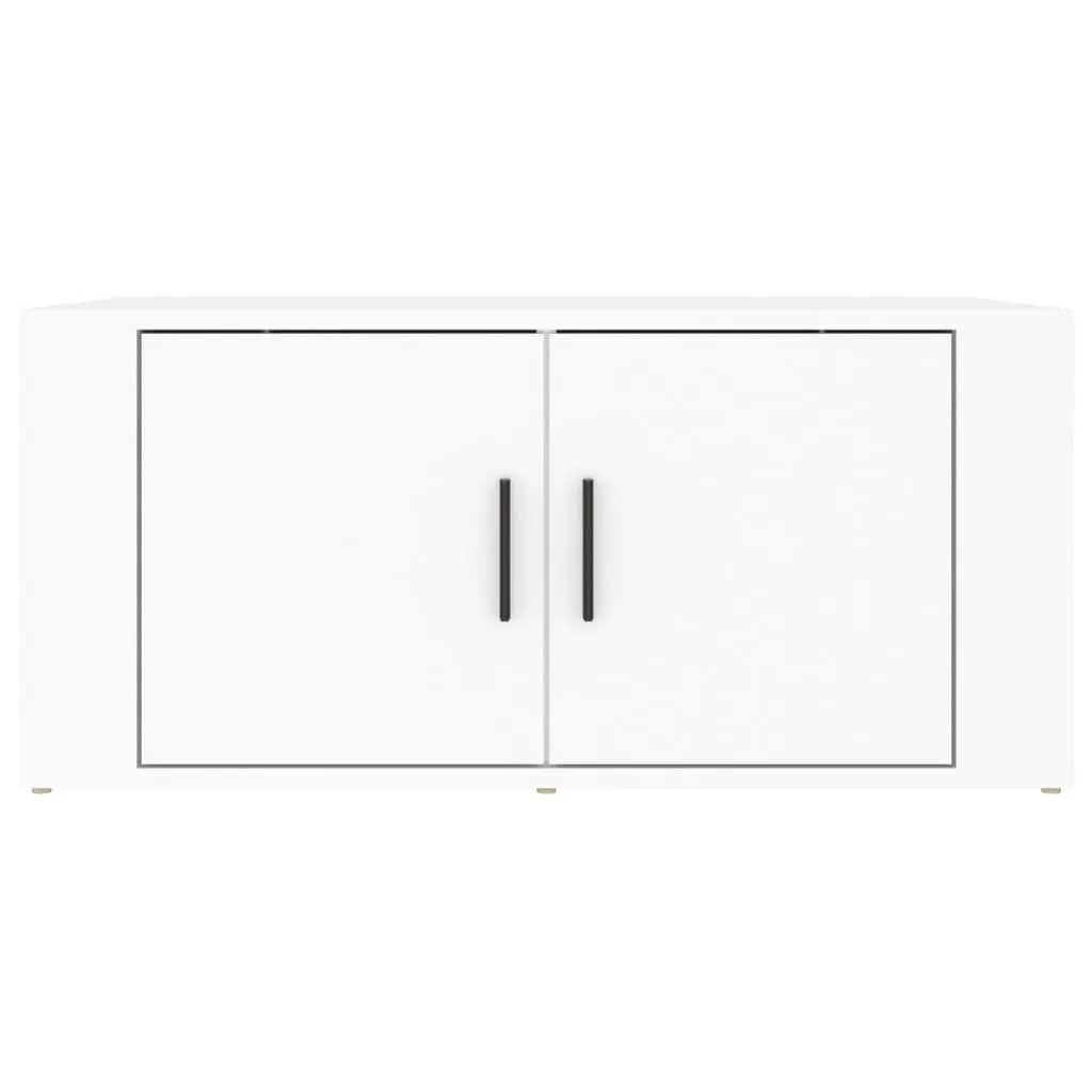White Coffee Table 80x50x36cm with Storage