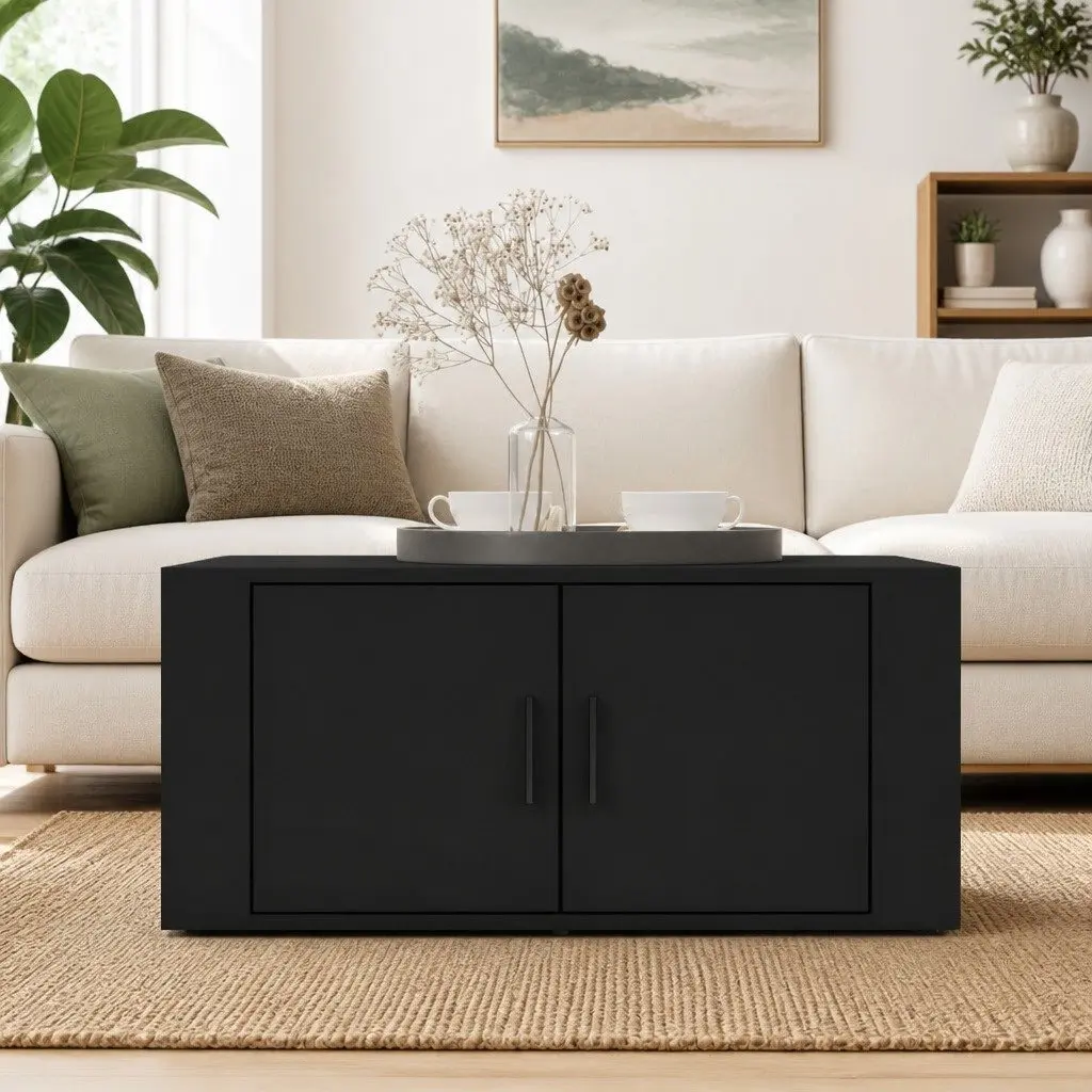 Black Coffee Table with Ample Storage