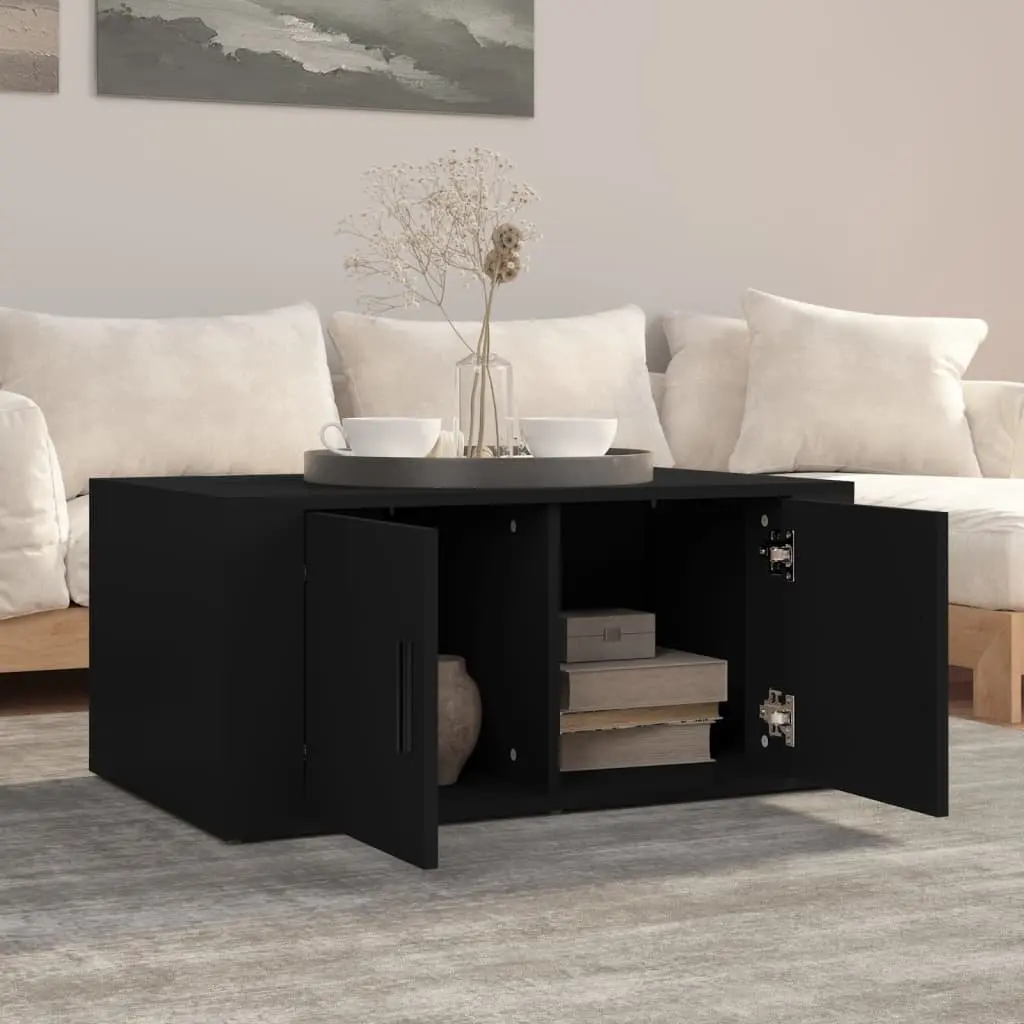 Black Coffee Table with Ample Storage