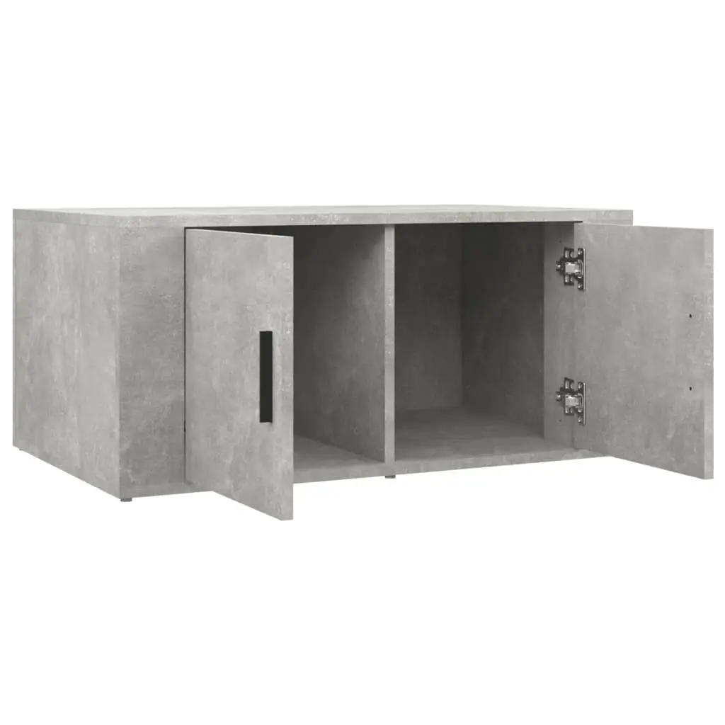 Grey Engineered Wood Coffee Table with Storage Compartments