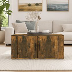 Coffee Table with Storage Compartments Brown Engineered Wood Living Room Accent
