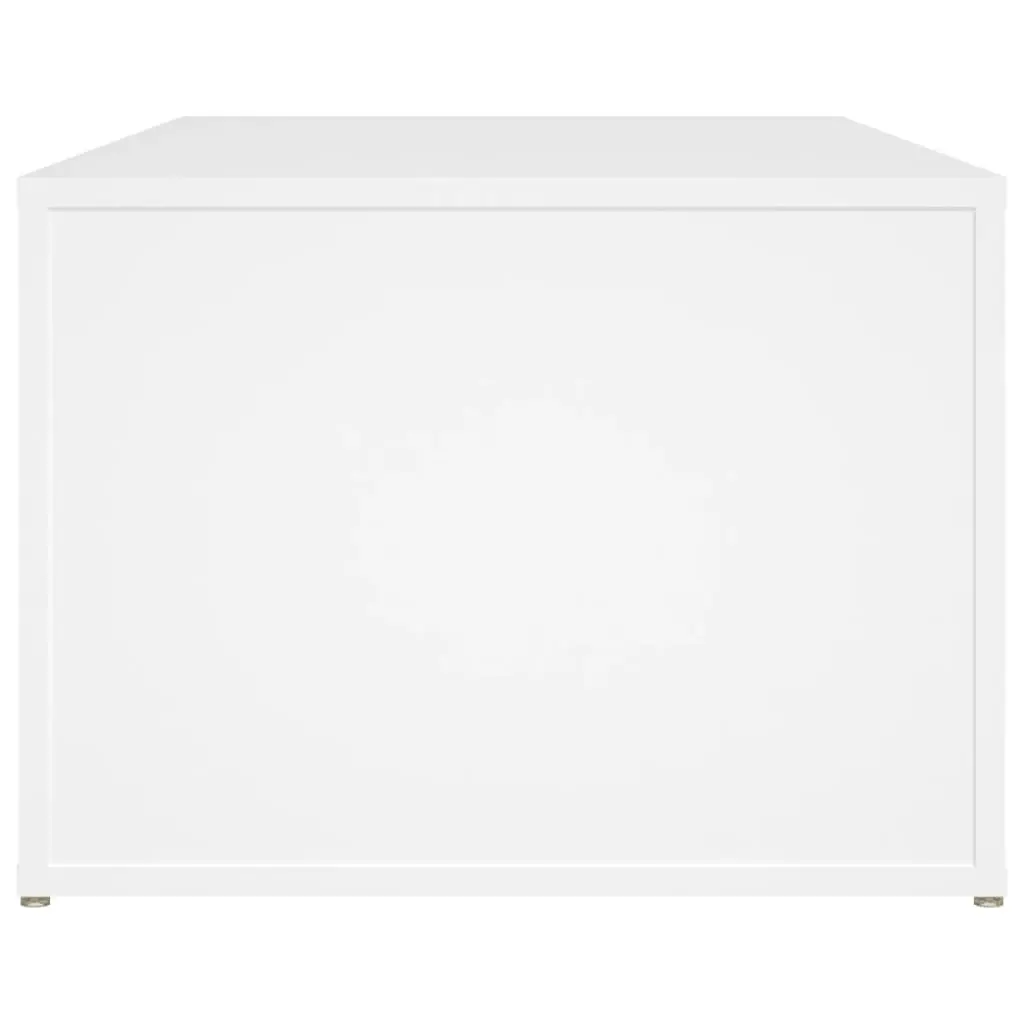 White Modern Coffee Table with Storage 100x50x36cm