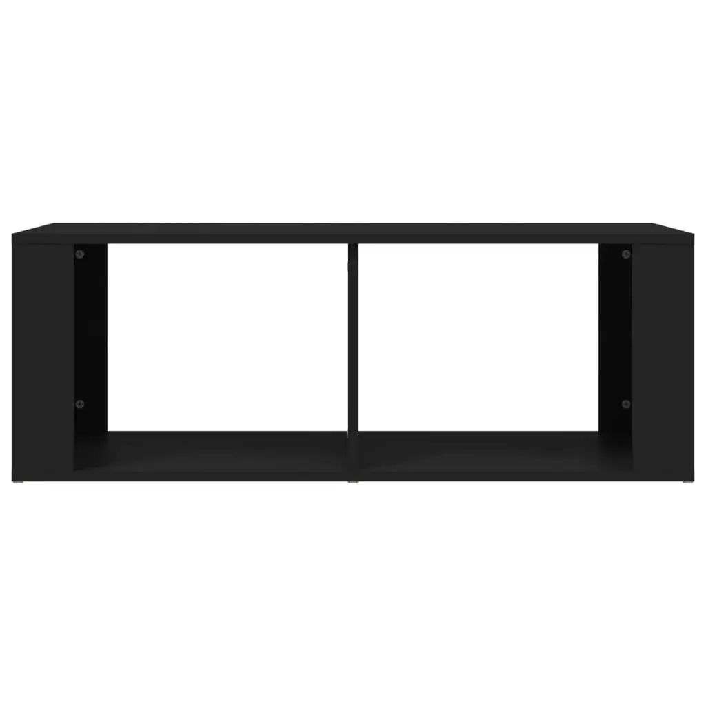 Black Modern Coffee Table with Storage and Two Shelves