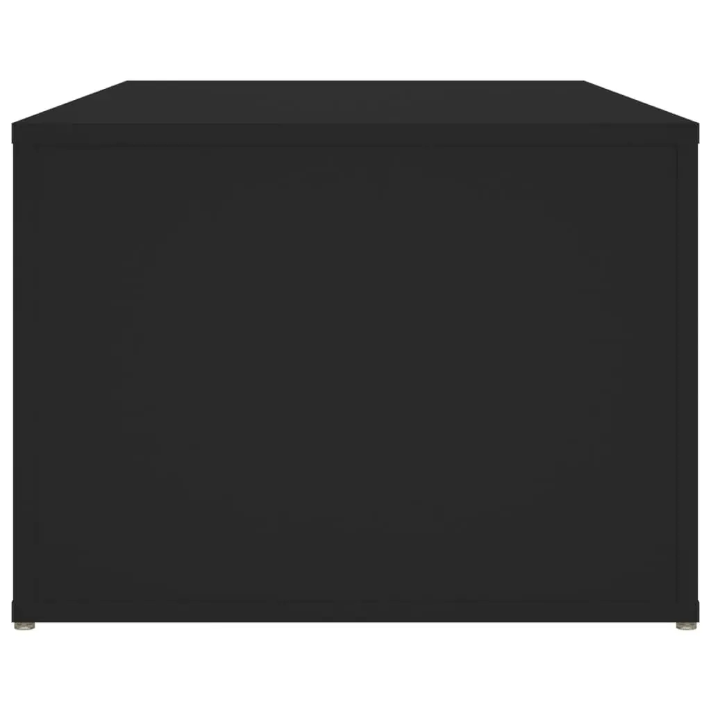 Black Modern Coffee Table with Storage and Two Shelves
