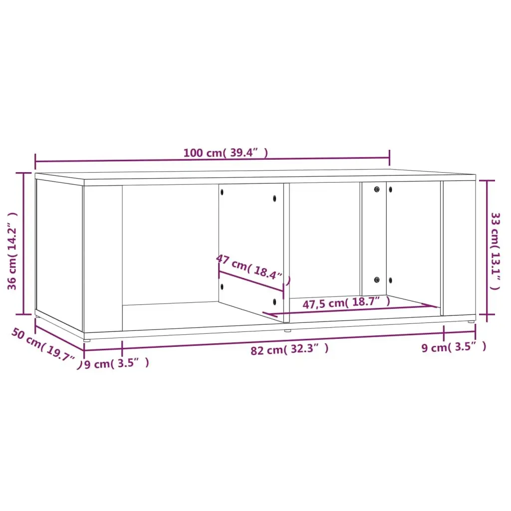 High Gloss White Coffee Table with Storage Shelves