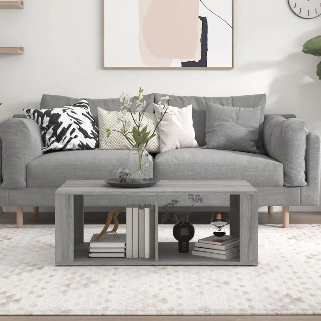 Grey Sonoma Coffee Table 100x50x36 cm with Storage