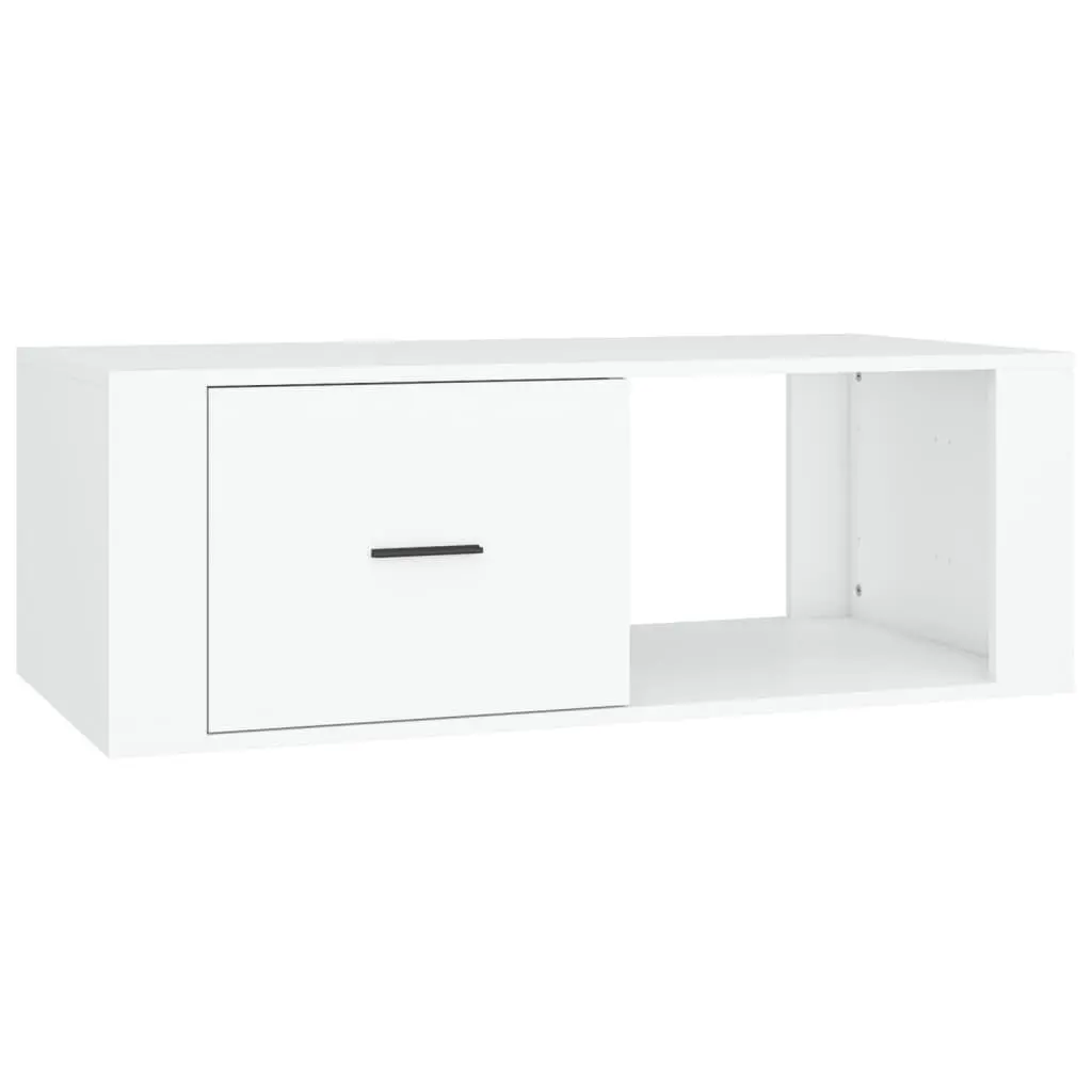 White Coffee Table 100x50.5x35 cm with Drawer