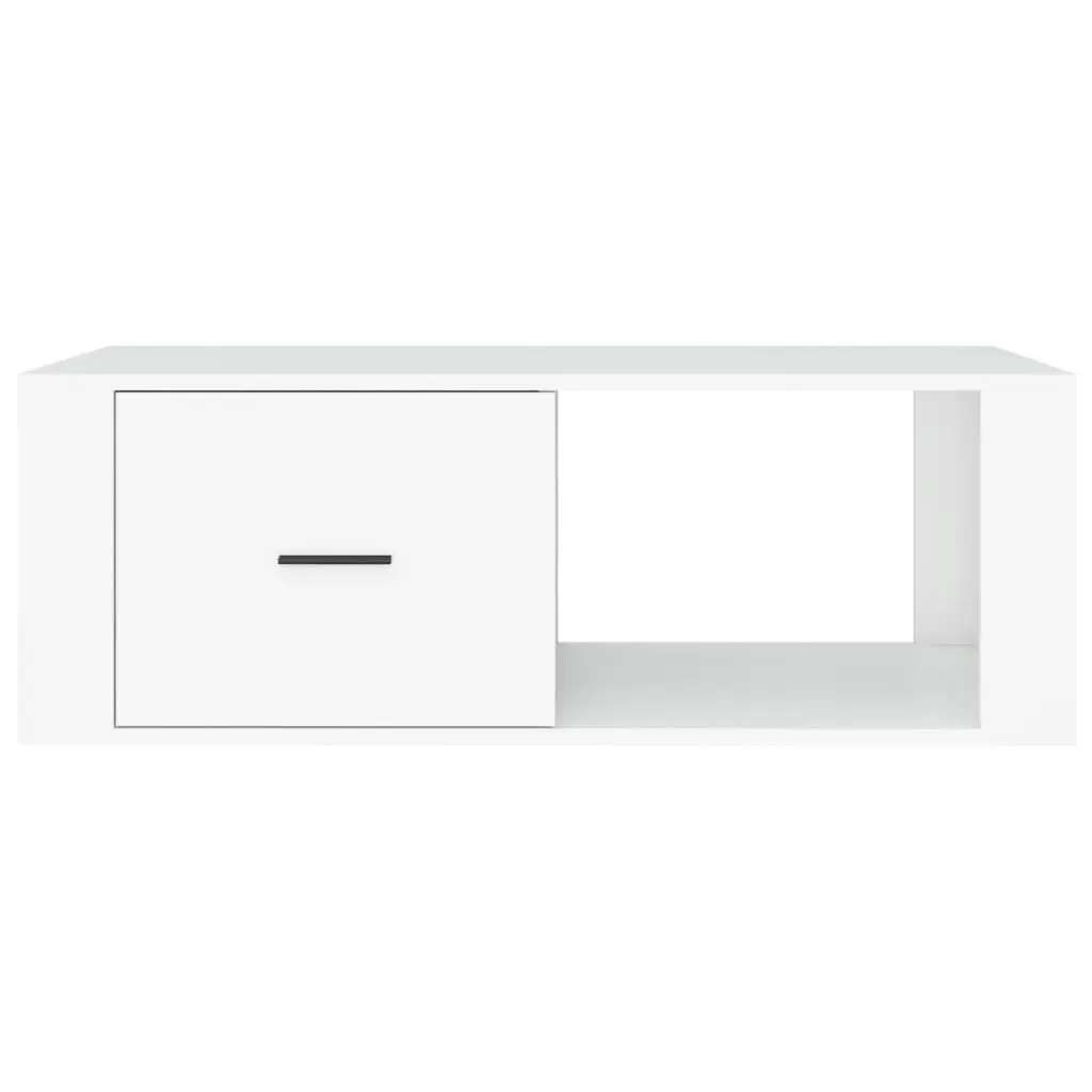 White Coffee Table 100x50.5x35 cm with Drawer