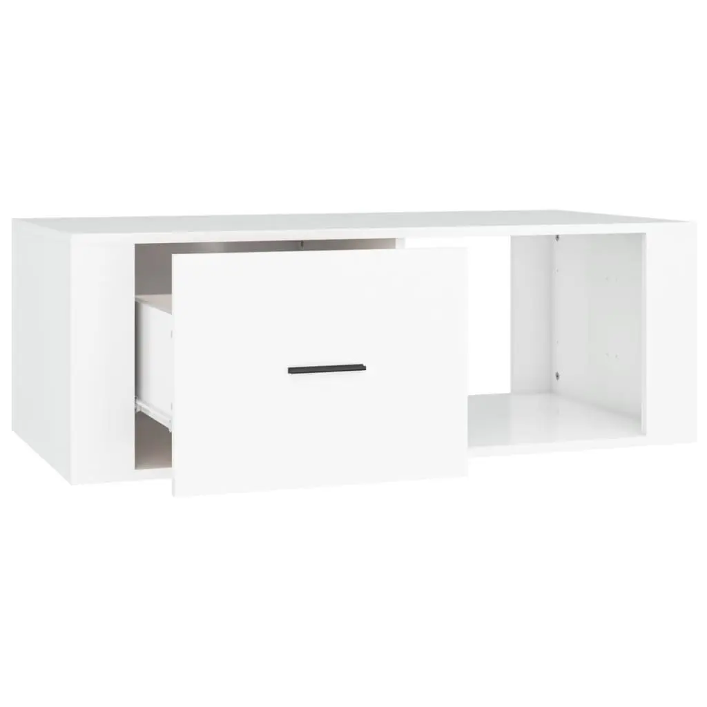 White Coffee Table 100x50.5x35 cm with Drawer