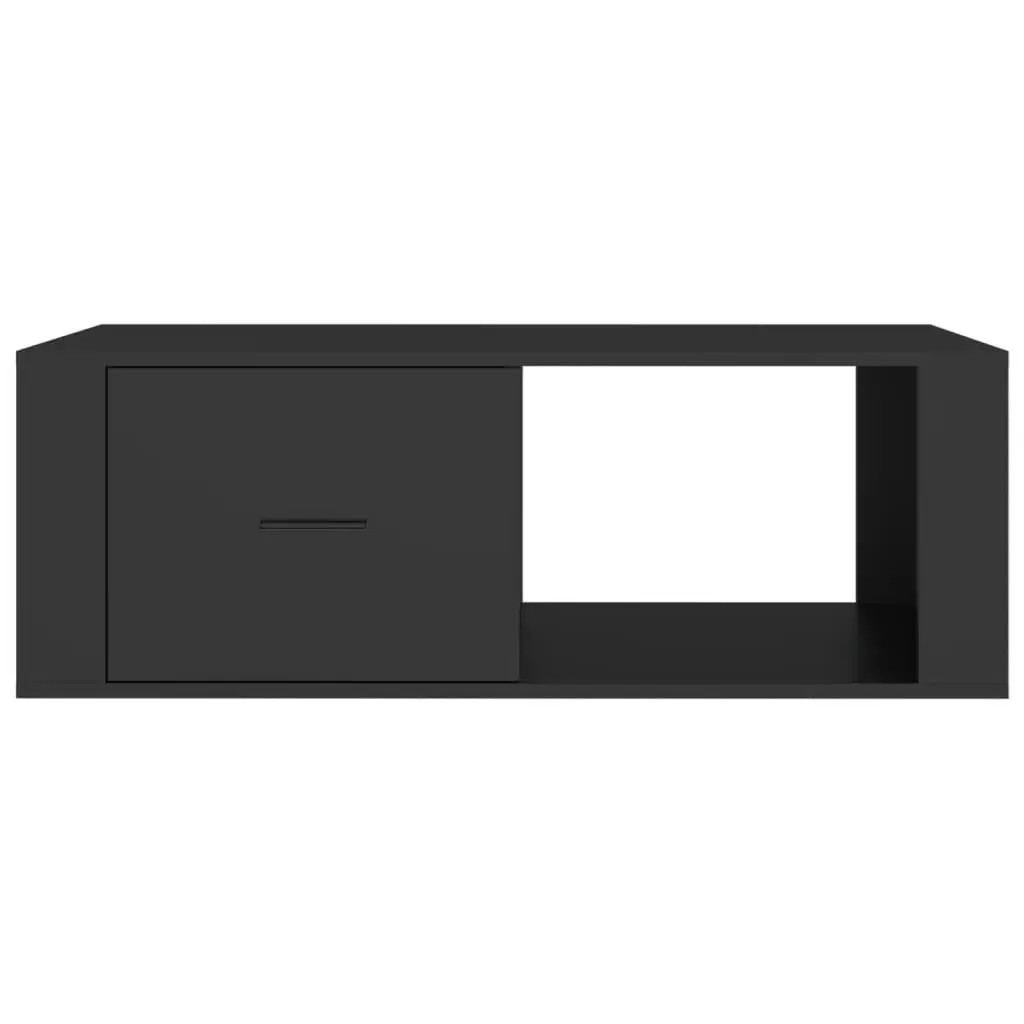Black Coffee Table with Storage Drawer and Open Space