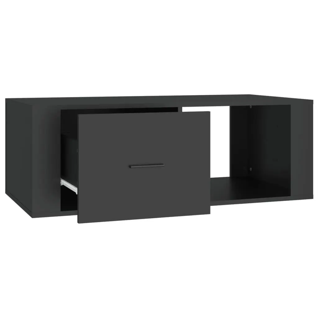 Black Coffee Table with Storage Drawer and Open Space