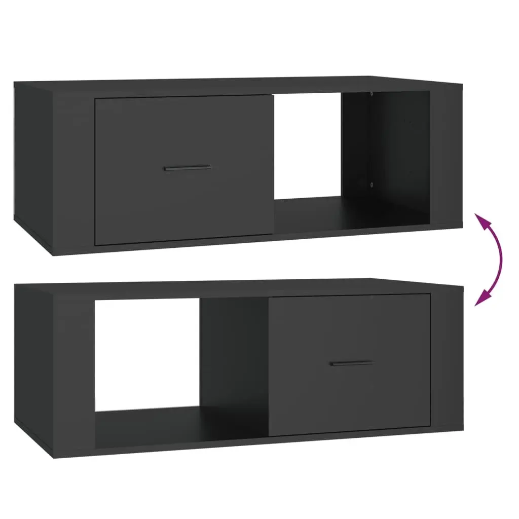 Black Coffee Table with Storage Drawer and Open Space