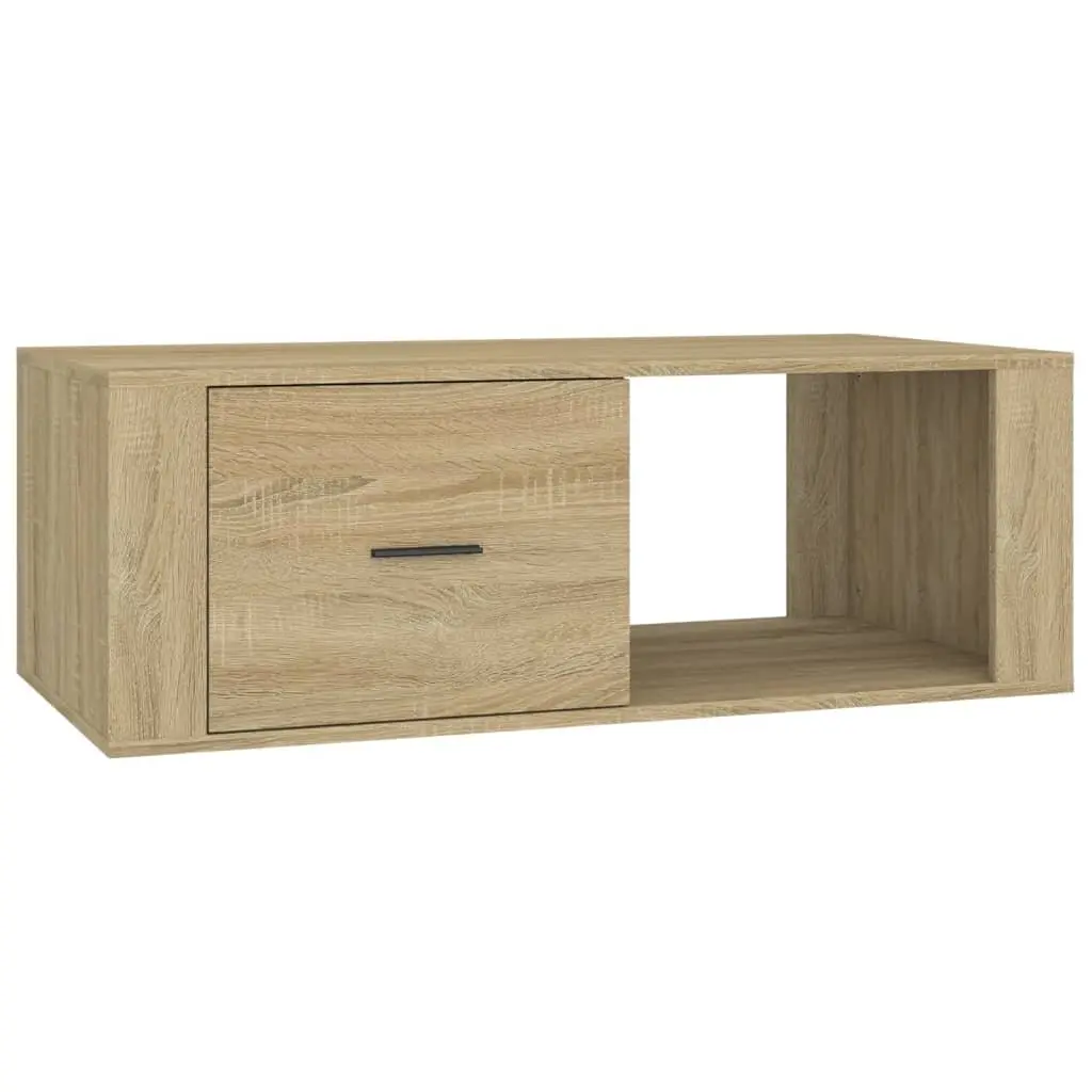 Brown Engineered Wood Coffee Table with Storage Drawer