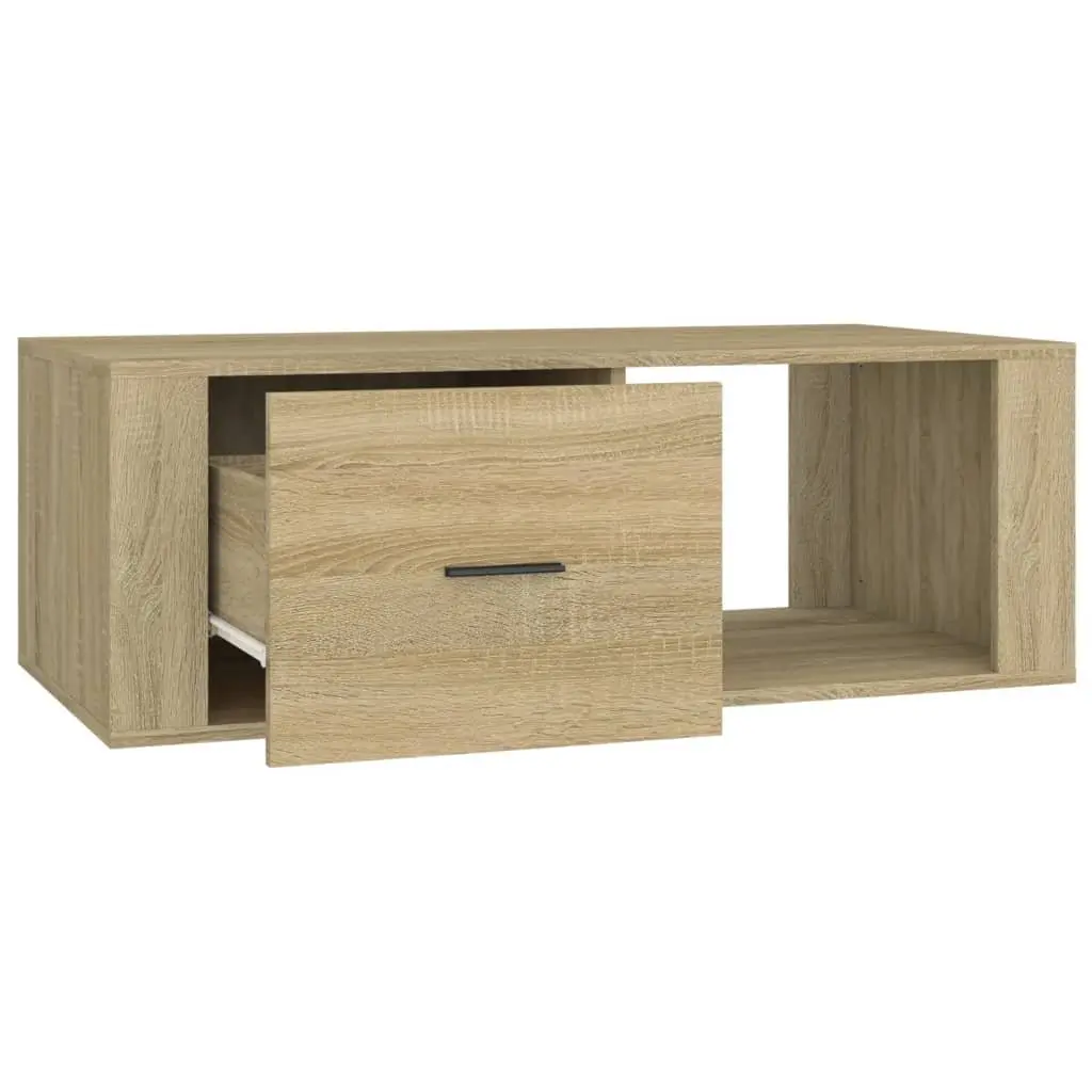 Brown Engineered Wood Coffee Table with Storage Drawer
