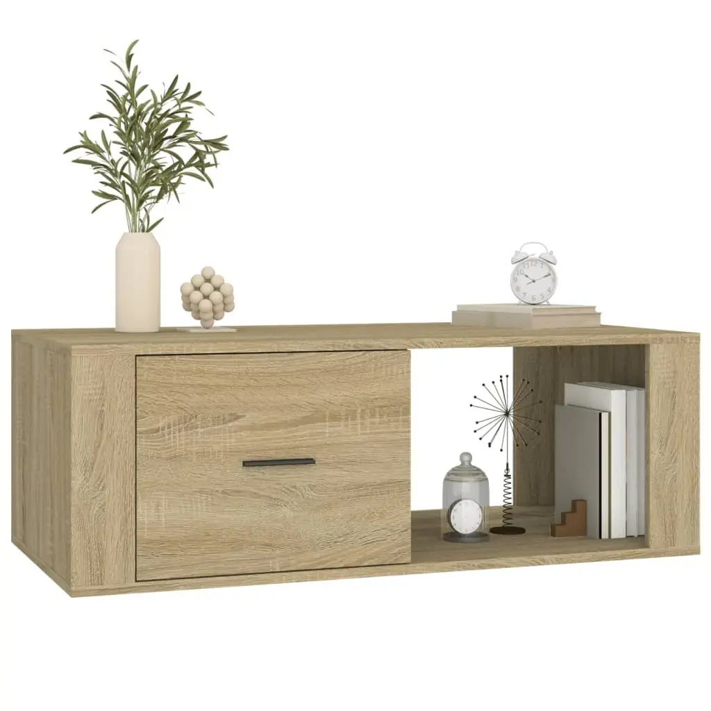 Brown Engineered Wood Coffee Table with Storage Drawer
