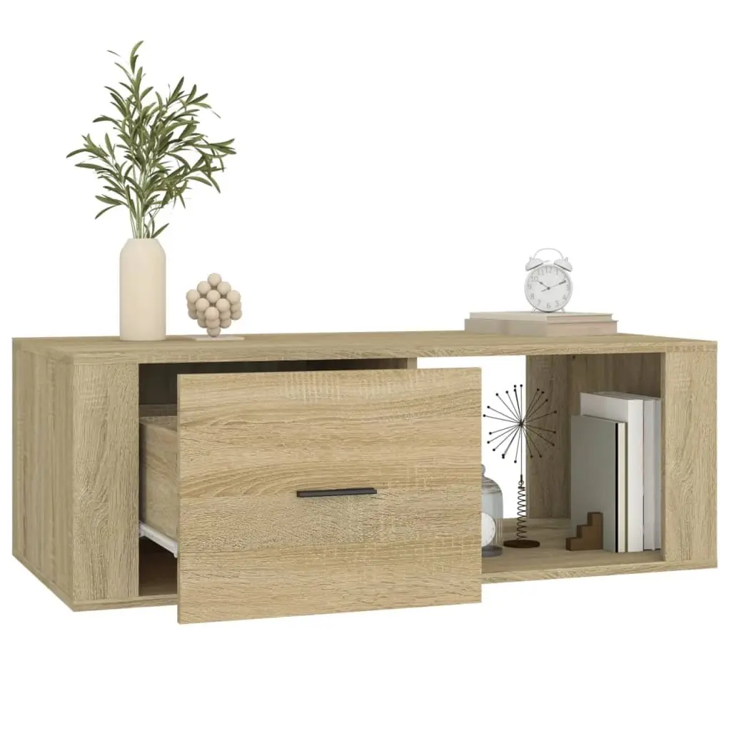 Brown Engineered Wood Coffee Table with Storage Drawer