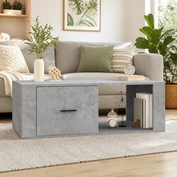 Coffee Table Grey 100x50.5x35cm Engineered Wood Storage Drawer Compartment