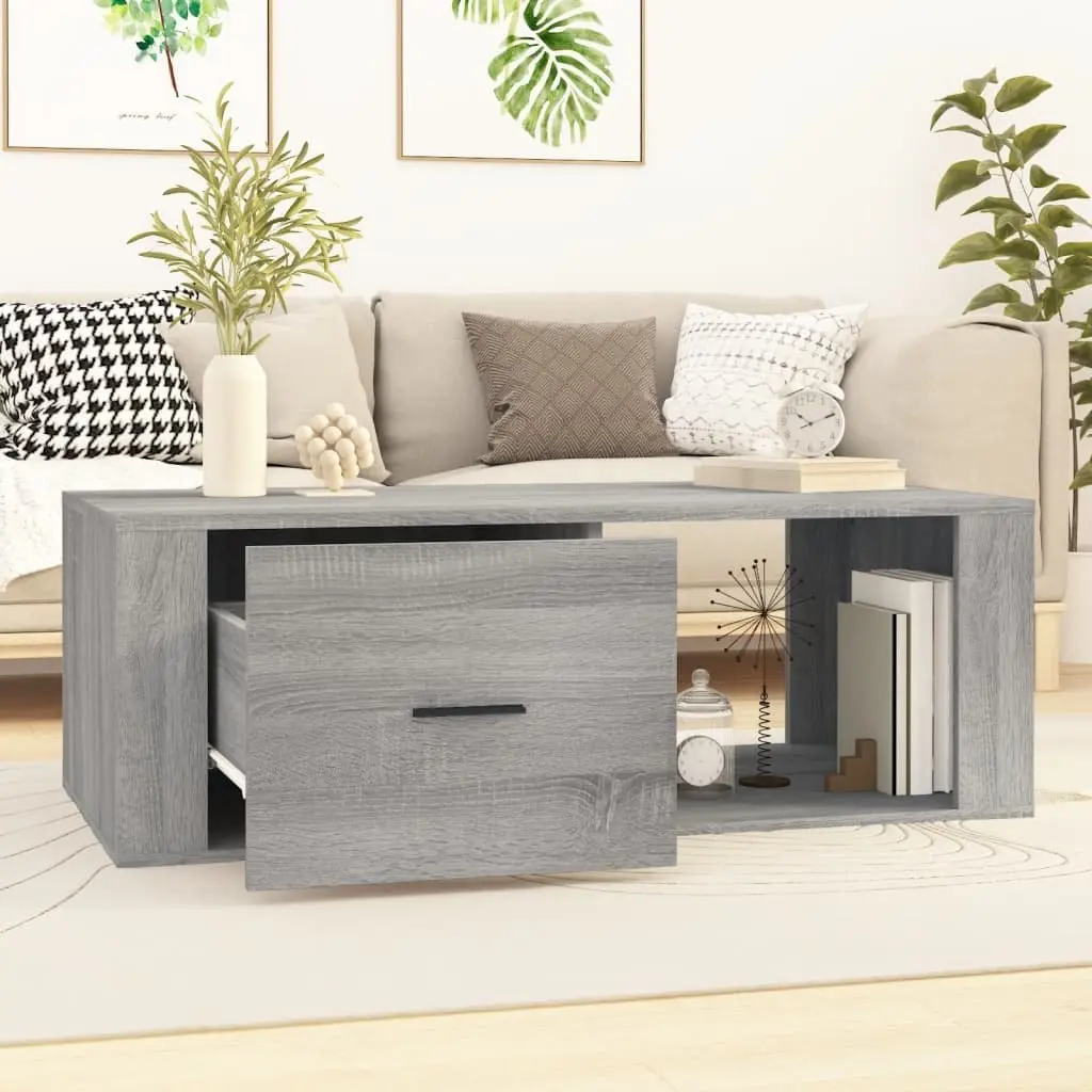 Grey Sonoma Engineered Wood Coffee Table with Drawer