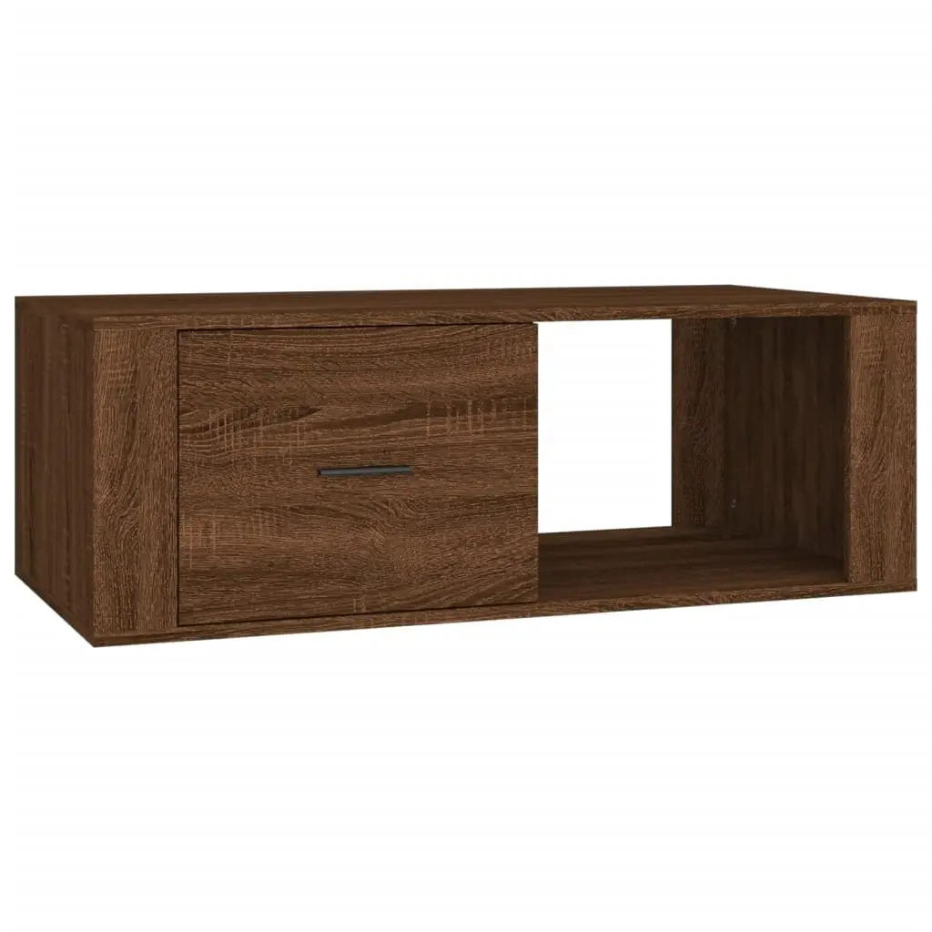 Brown Oak Engineered Wood Coffee Table