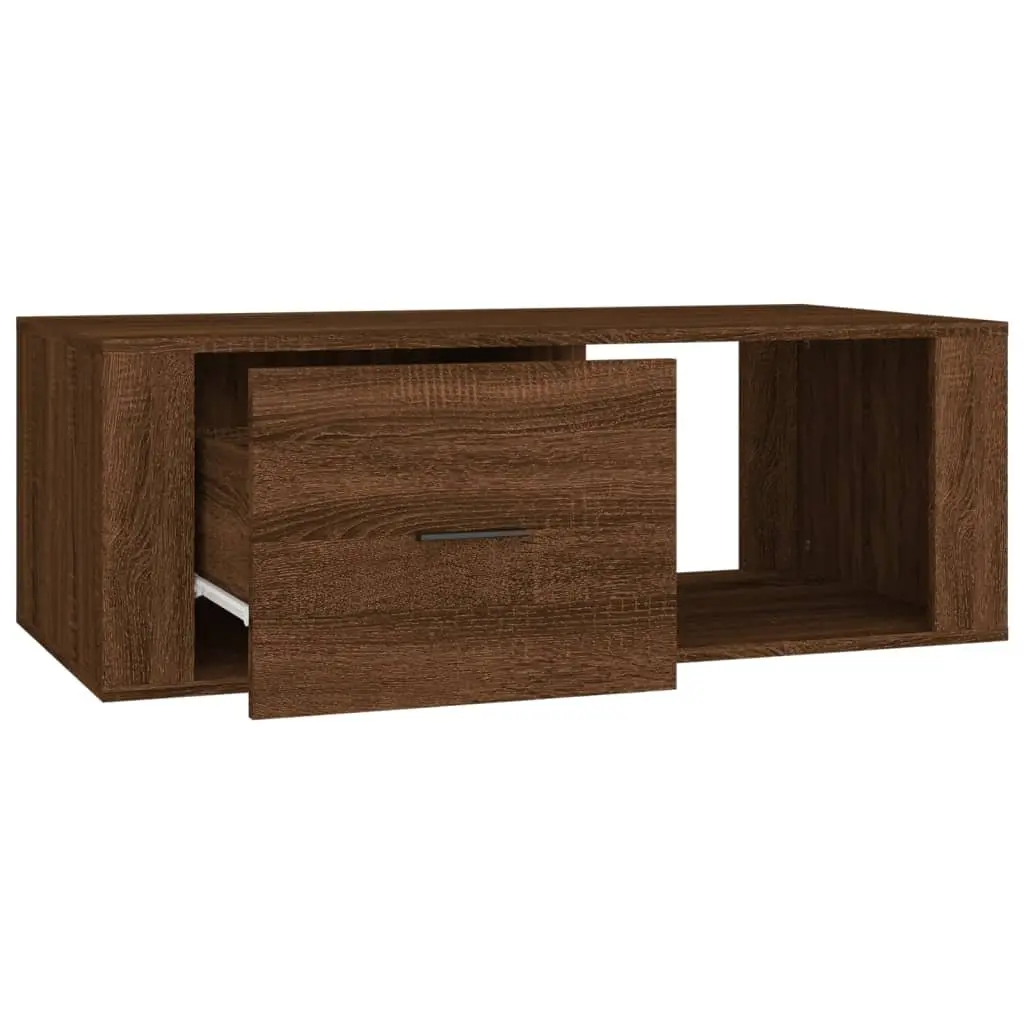 Brown Oak Engineered Wood Coffee Table
