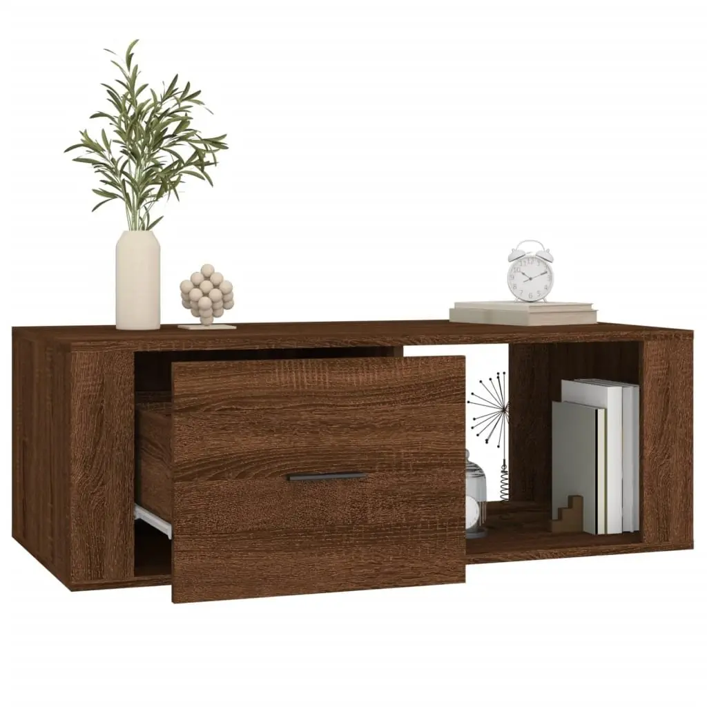 Brown Oak Engineered Wood Coffee Table