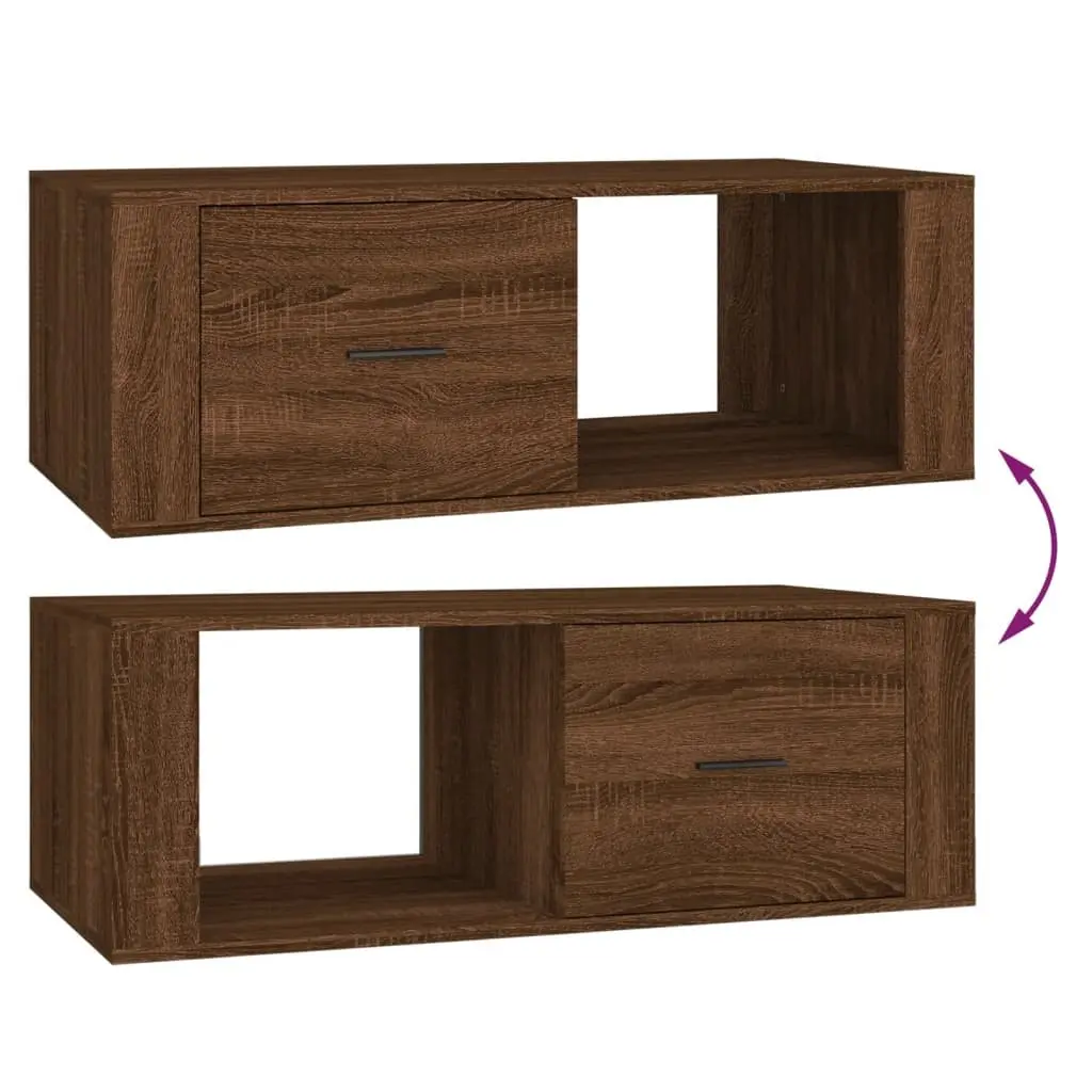 Brown Oak Engineered Wood Coffee Table