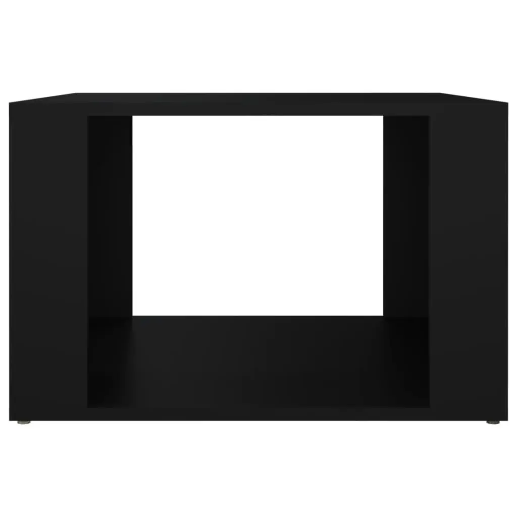 Black Engineered Wood Bedside Table Nightstand