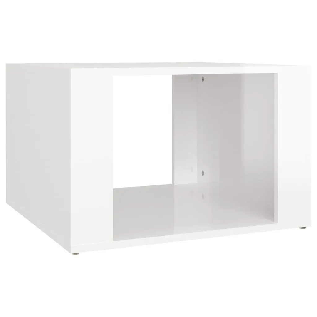 High Gloss White Bedside Table with Ample Storage