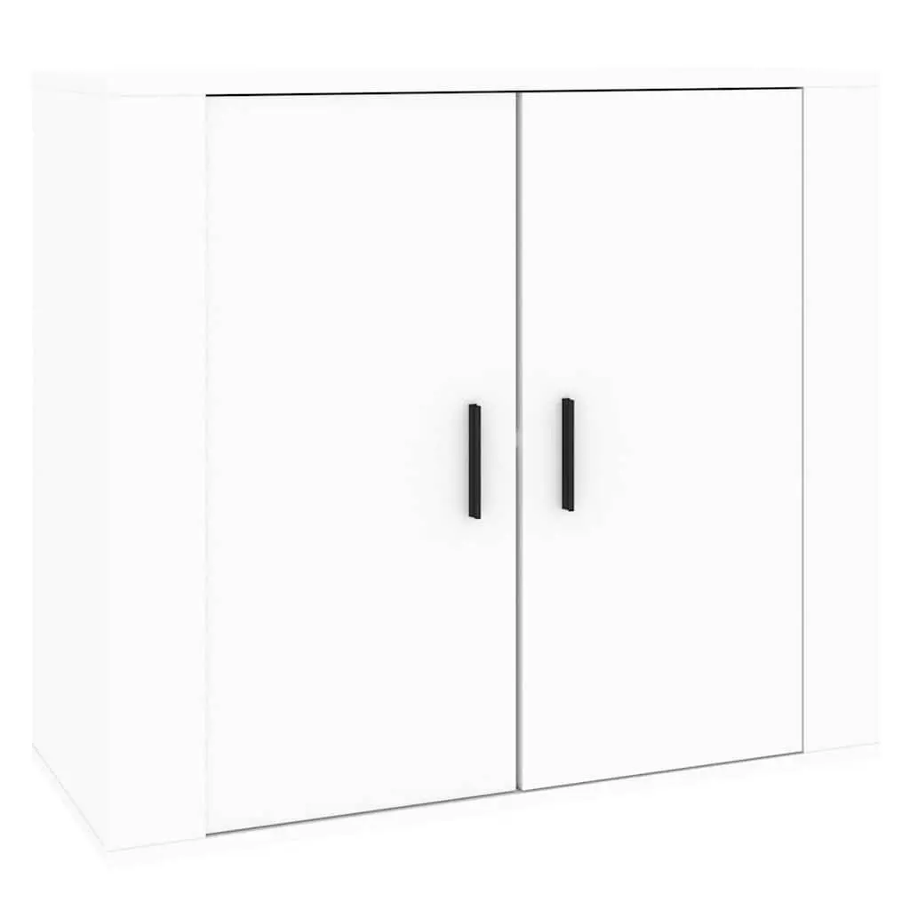 White Sideboard 80x33x70 cm with Storage
