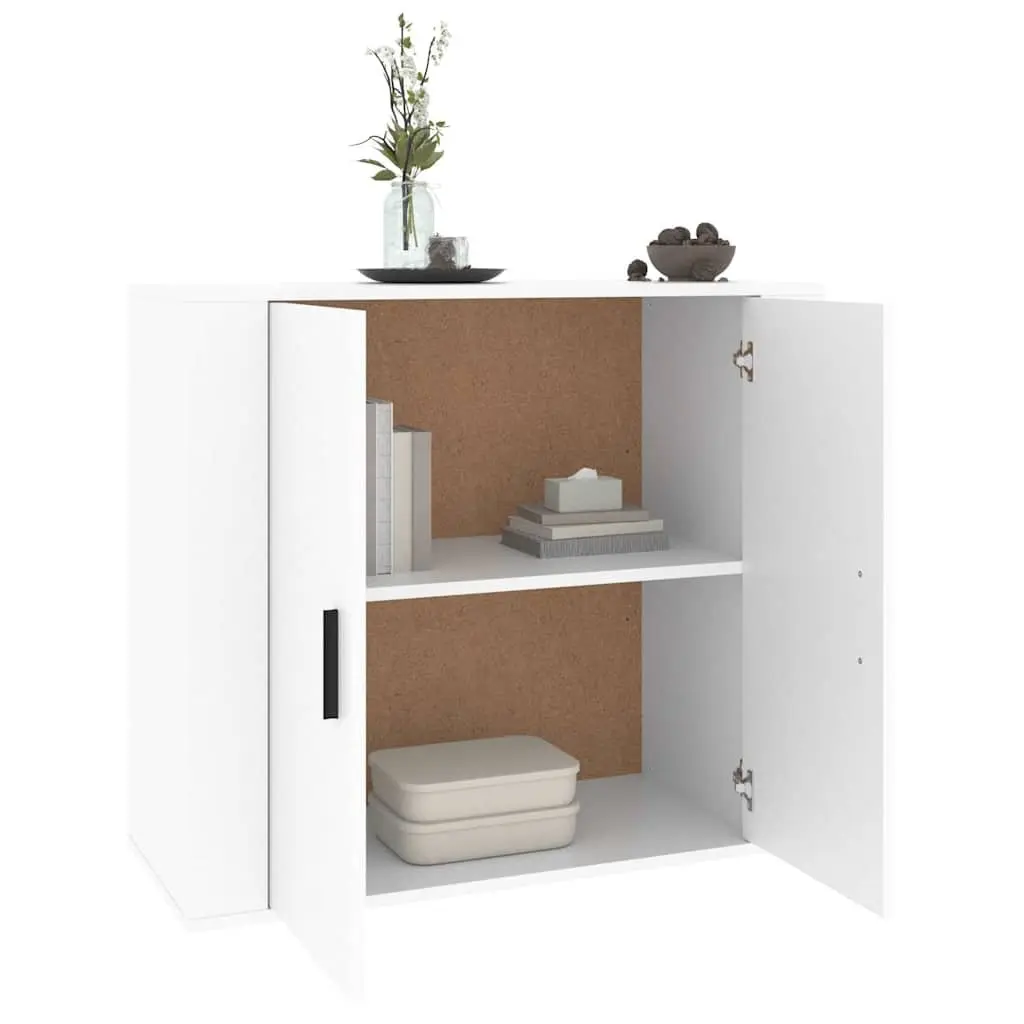 White Sideboard 80x33x70 cm with Storage
